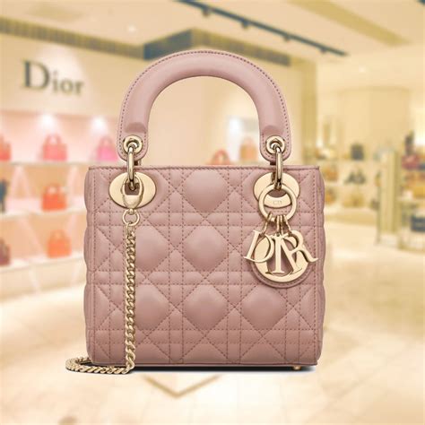 medium lady dior bag pink|lady dior small dimension.